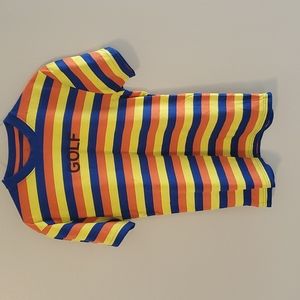 Golf Wang Blue Yellow Orange Striped Short Sleeve Tee